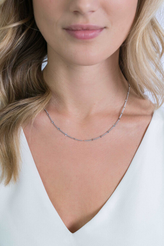 ZINZI Sterling Silver Curb Chain Necklace 45cm ZIC2157