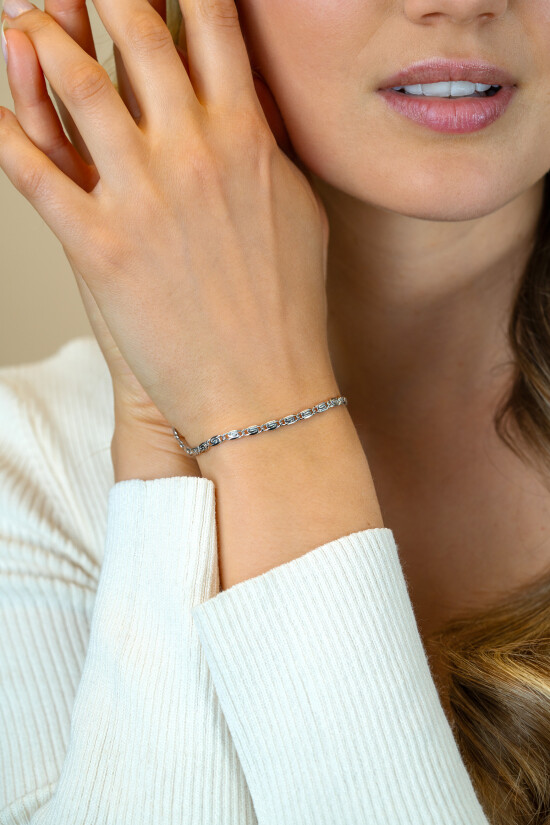 ZINZI zlv. armband scroll schakels 3mm