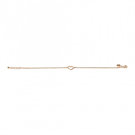 ZINZI Rose Gold Plated Sterling Silver Bracelet Open Heart ZIA1420R