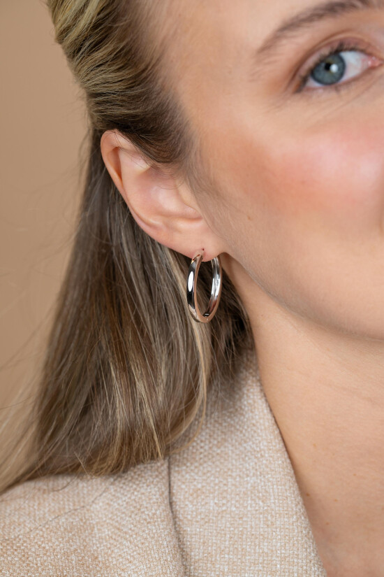 28mm ZINZI Sterling Silver Hoop Earrings width 3mm ZIO193