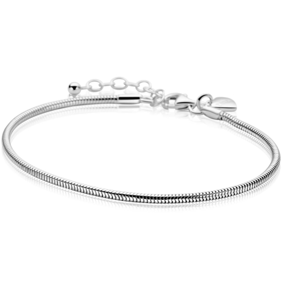 ZINZI zlv. slangen armband rond 2mm