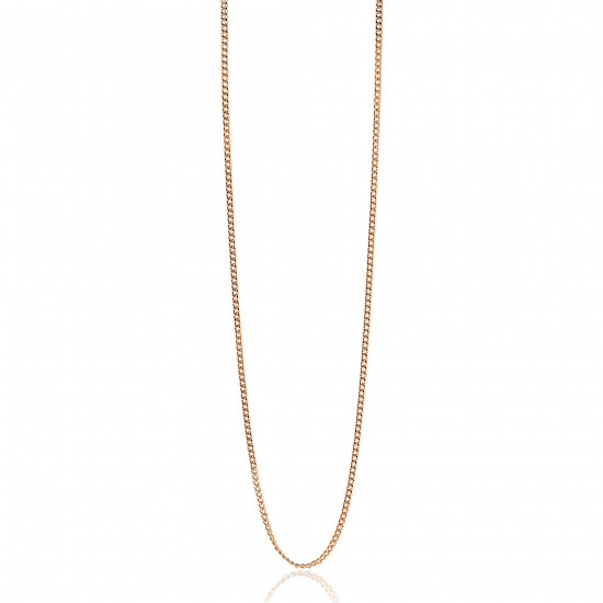 45cm ZINZI Rose Gold Plated Sterling Silver Curb Chain Necklace ZILC-G45R