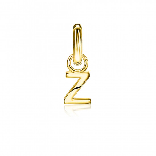 ZINZI Gold Plated Letter Earrings Pendant Z price per piece ZICH2145Z (excl. hoop earrings)