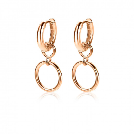 ZINZI Rose Plated Sterling Silver Earrings Pendants Open Circle 11mm ZICH1748R (excl. hoop earrings)