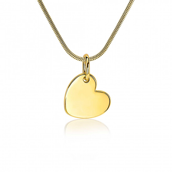 12mm ZINZI Gold Plated Sterling Silver Pendant Heart ZIH1826G