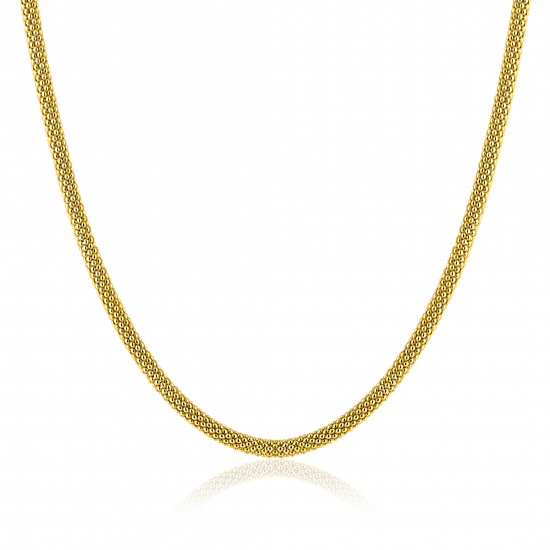 ZINZI zlv. collier gg.verg.fijne popcorn 3mm 42cm
