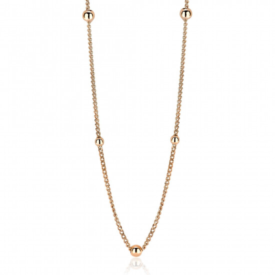 ZINZI Rose Gold Plated Sterling Silver Curb Chain Necklace 45cm ZIC987R