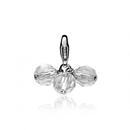 ZINZI Sterling Silver Charm White Beads CHARMS126