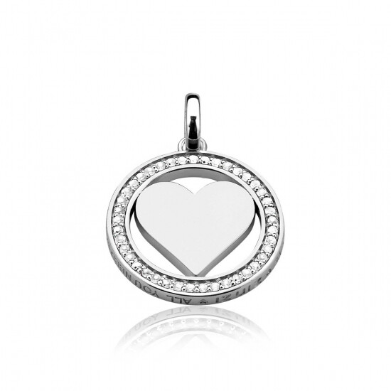 ZINZI Sterling Silver Heart Pendant 25mm White LOVEH01