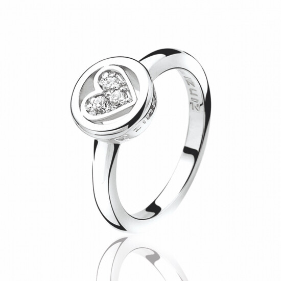 ZINZI Sterling Silver Ring Heart White LOVER3