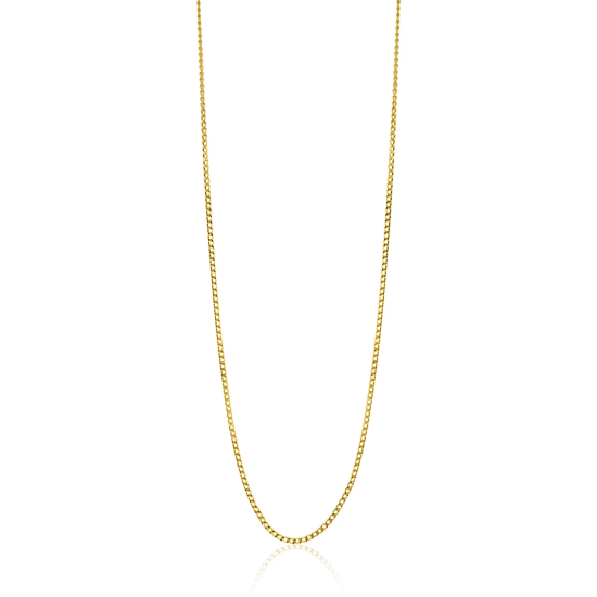42cm ZINZI 14K Gold Curb Chain Necklace 0,8mm width ZGLG42-08