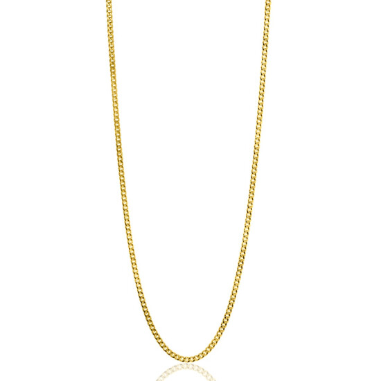 42cm ZINZI 14K Gold Curb Chain Necklace 1mm width ZGLG42-1