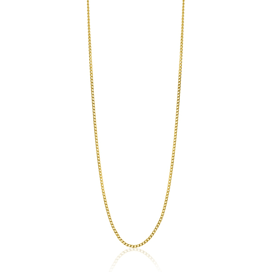 45cm ZINZI 14K Gold Curb Chain Necklace 0,8mm width ZGLG45-08
