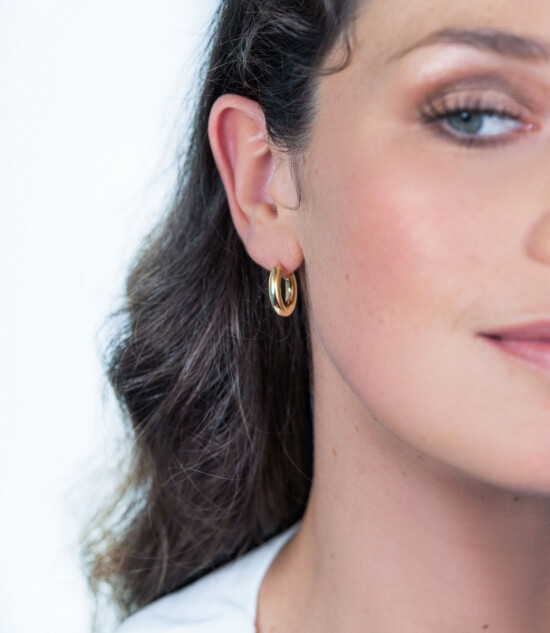 16mm ZINZI 14K Gold Hoop Earrings 4mm width ZGO442