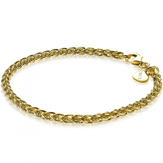 ZINZI Gold Plated Sterling Silver Wheat Chain Bracelet 3,5mm ZIA1260G
