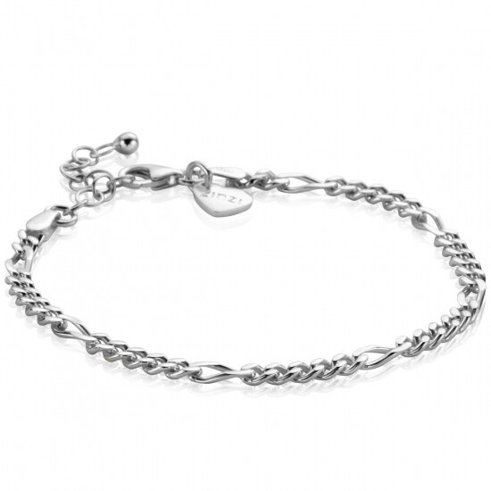 ZINZI Sterling Silver Figaro Chain Bracelet width 3,5mm ZIA2291