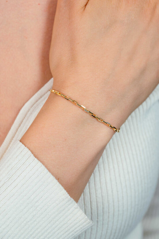 ZINZI zlv. armband gg.verg.massief geslepen anker