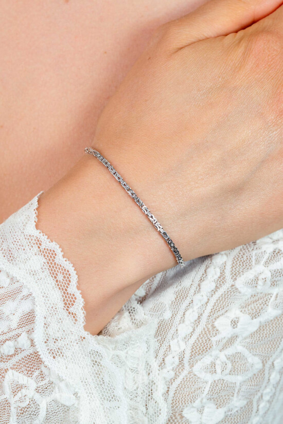 ZINZI zlv. armband koningsschakel massief 2mm