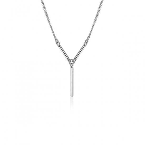 ZINZI multi-look Y-collier with double jasseron links and three shiny bars, 42-45cm, ZIC-BF106