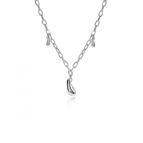 ZINZI silver link necklace with three teardrop-shaped pendants, 42-45cm, ZIC-BF109