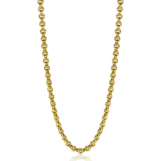 ZINZI Gold Plated Sterling Silver Necklace Round Chains width 5mm 45cm ZIC2239G