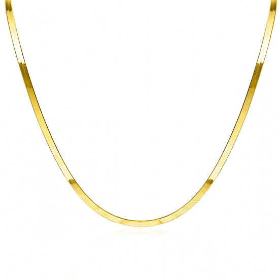 ZINZI Gold Plated Sterling Silver Snake Chain Necklace 45cm 3.5mm width ZIC2292G
