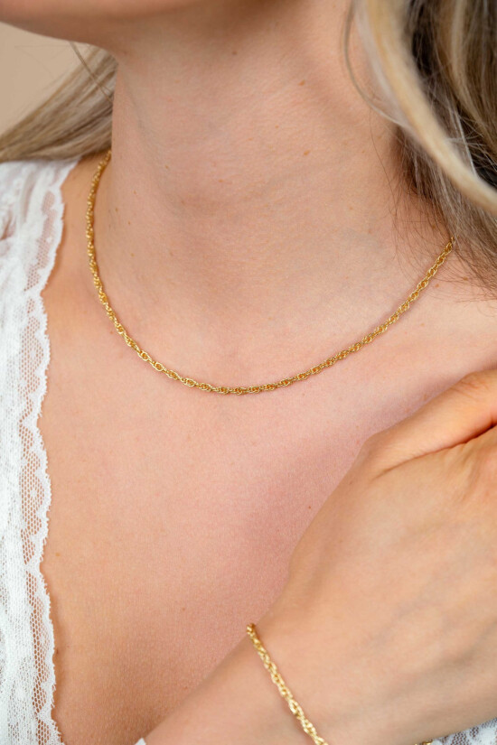 ZINZI zlv. collier gg.verg. fantasie koord 42+3cm