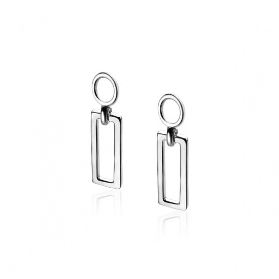 ZINZI Sterling Silver Earrings Pendants Open Rectangle ZICH1692 (excl. hoop earrings)