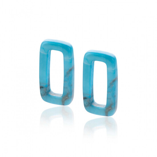 16mm ZINZI Earrings Pendants Rectangle in Turquoise Howlite ZICH2228 (excl. hoop earrings)
