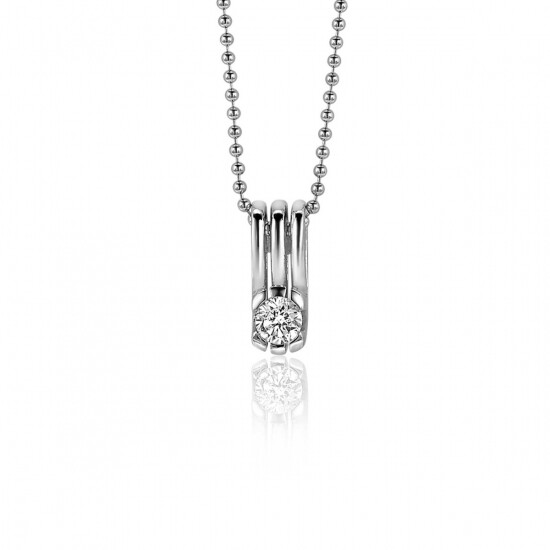 ZINZI Sterling Silver Pendant 13mm with White Zirconia ZIH403