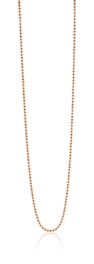 42cm ZINZI Rose Gold Plated Sterling Silver Beads Necklace ZILC-B42R