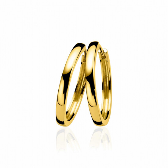 28mm ZINZI Gold Plated Sterling Silver Hoop Earrings width 3mm ZIO193G