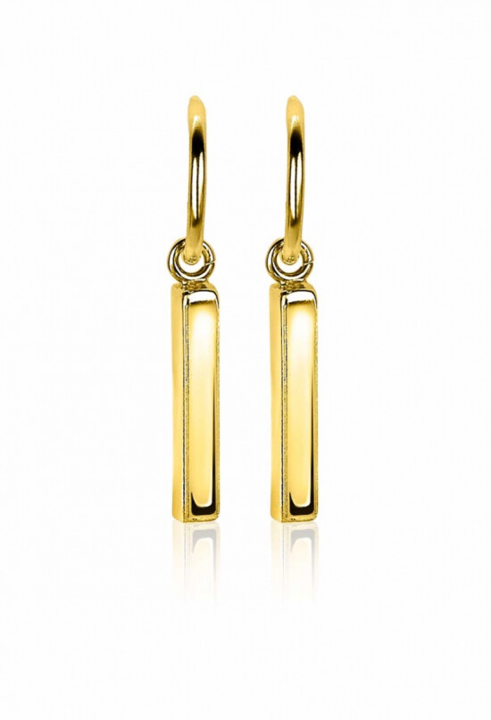 26mm ZINZI Gold Plated Sterling Silver Stud Earrings Bar ZIO2099G