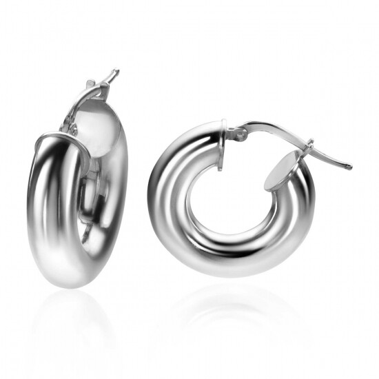 22mm ZINZI Sterling Silver Hoop Earrings Smooth width 5mm ZIO2277