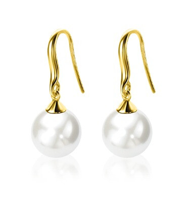 ZINZI zlv. oorhangers gg.verg. met witte parel