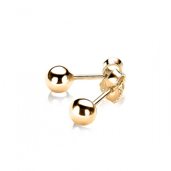 5mm ZINZI Gold Plated Sterling Silver Stud Earrings Bead ZIO807G
