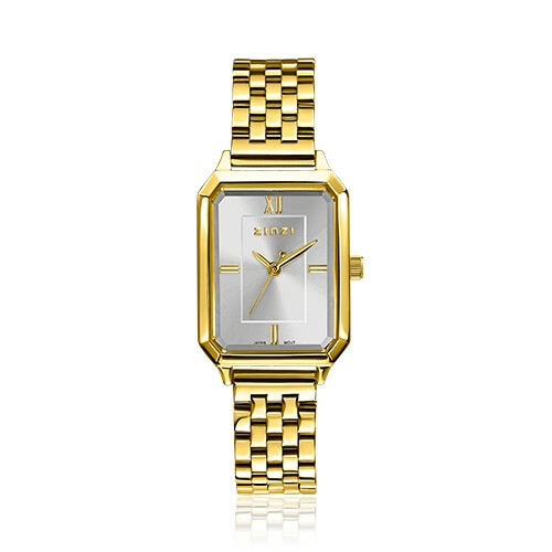 ZINZI Allure Watch 30mm Silver Colored Dial Gold Colored Case and Stainless Steel Gold Colored Band ZIW2533GB
