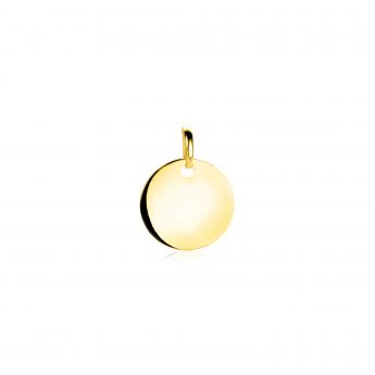 12mm ZINZI 14K Gold Pendant Trendy Shiny Coin ZGH397-12