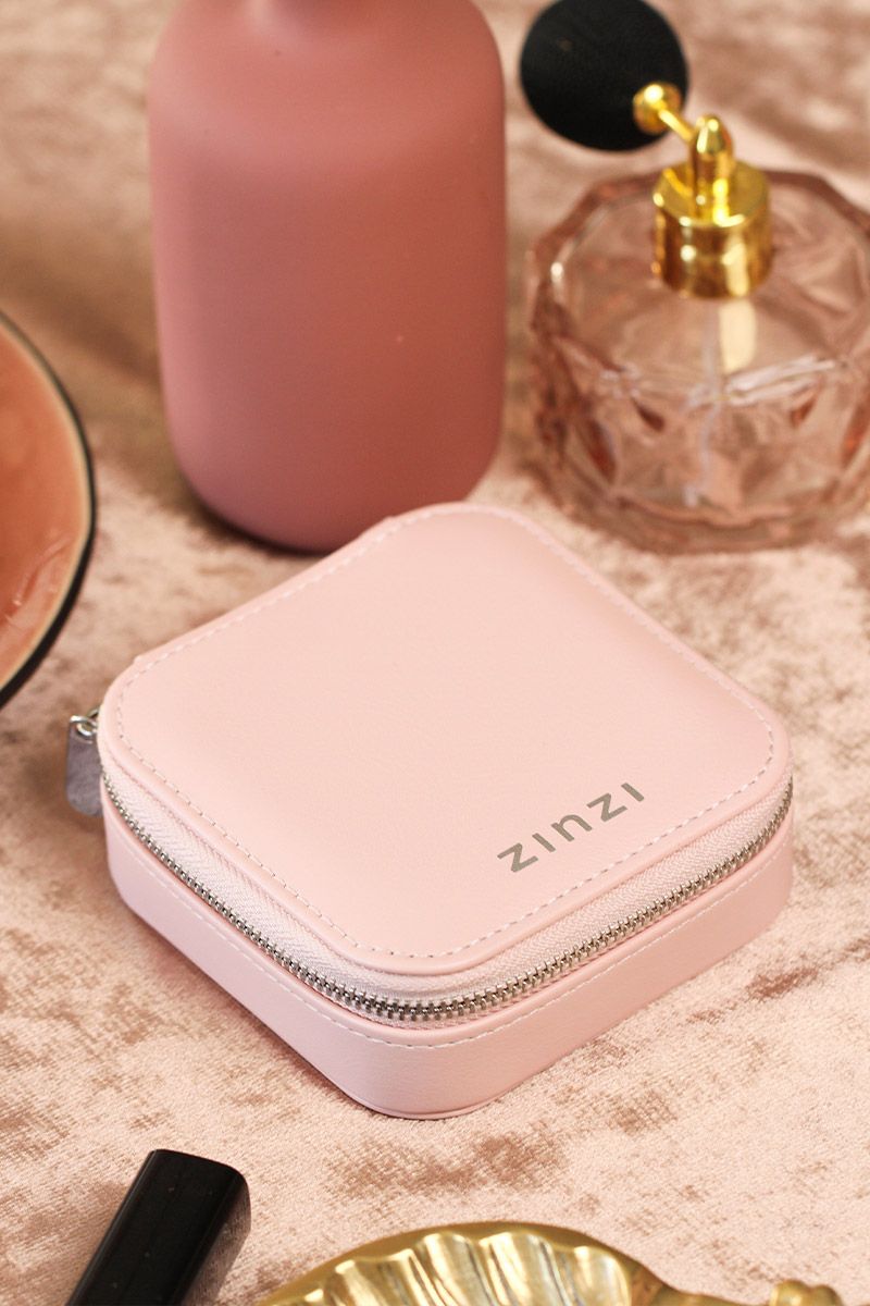 Luxury pink ZINZI jewellery box for travel