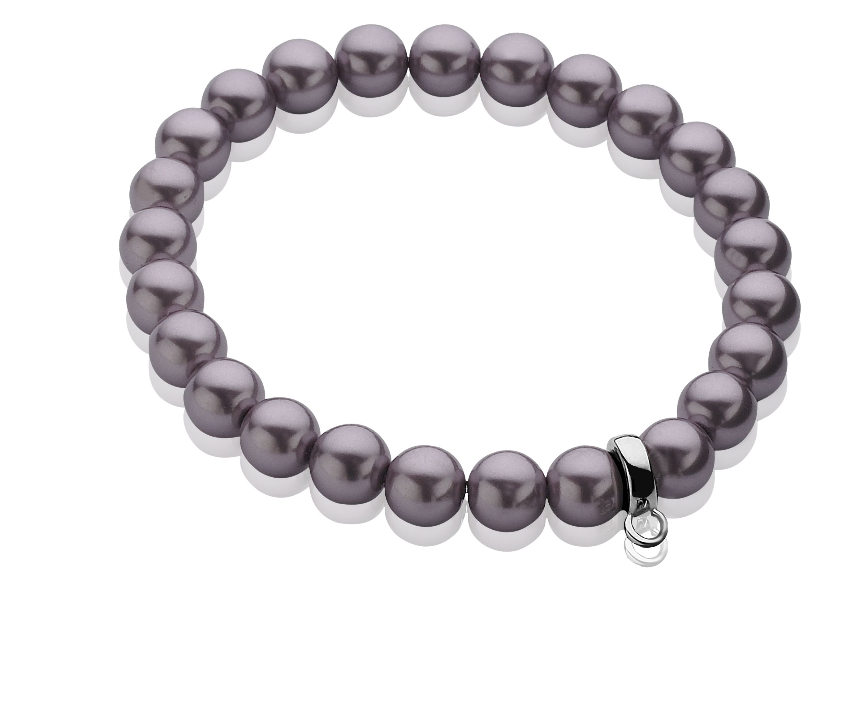 ZINZI Stretch Bracelet One-size Purple Pearls for Charms CH-A20P
