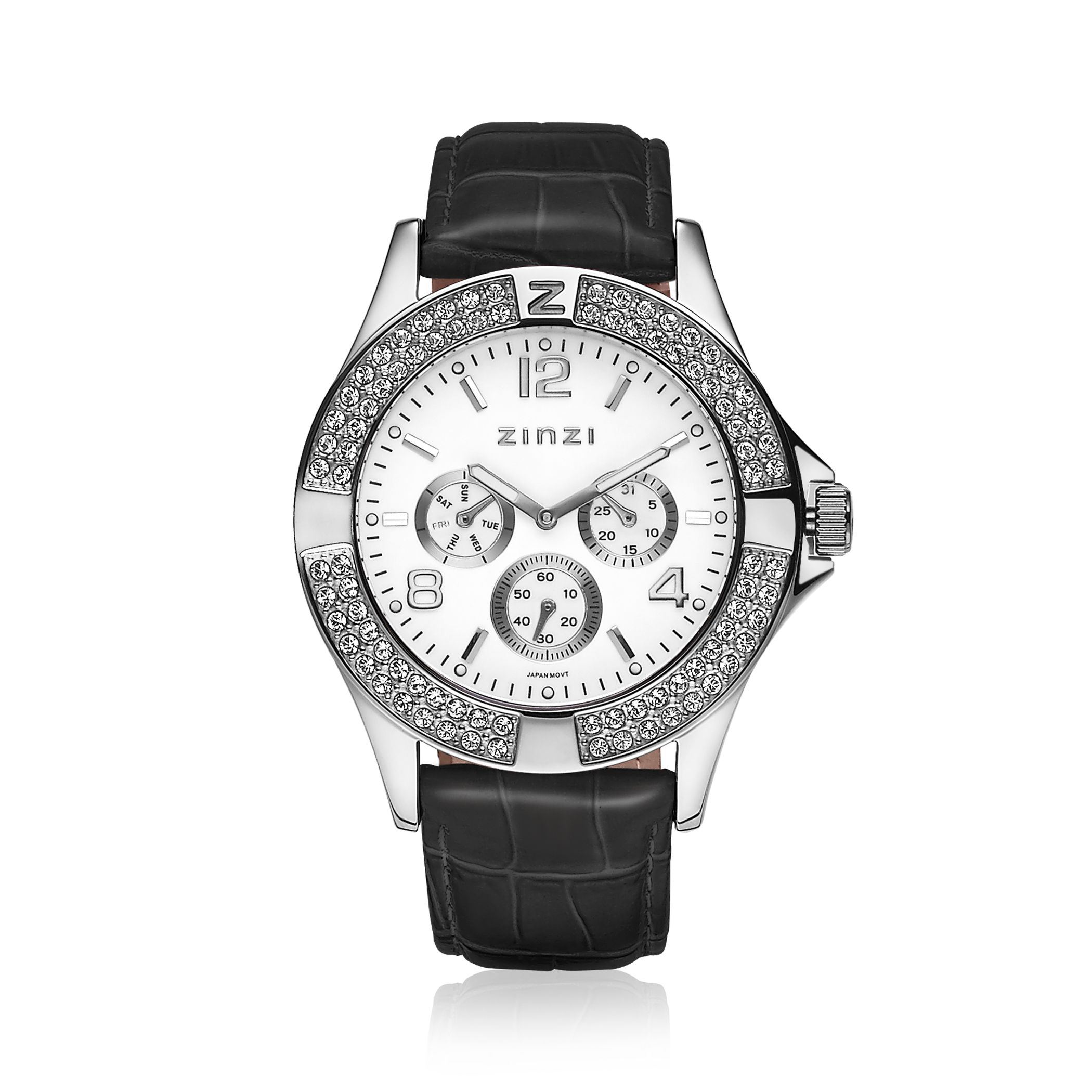 ZINZI Watch White Dial Black Band UNO6