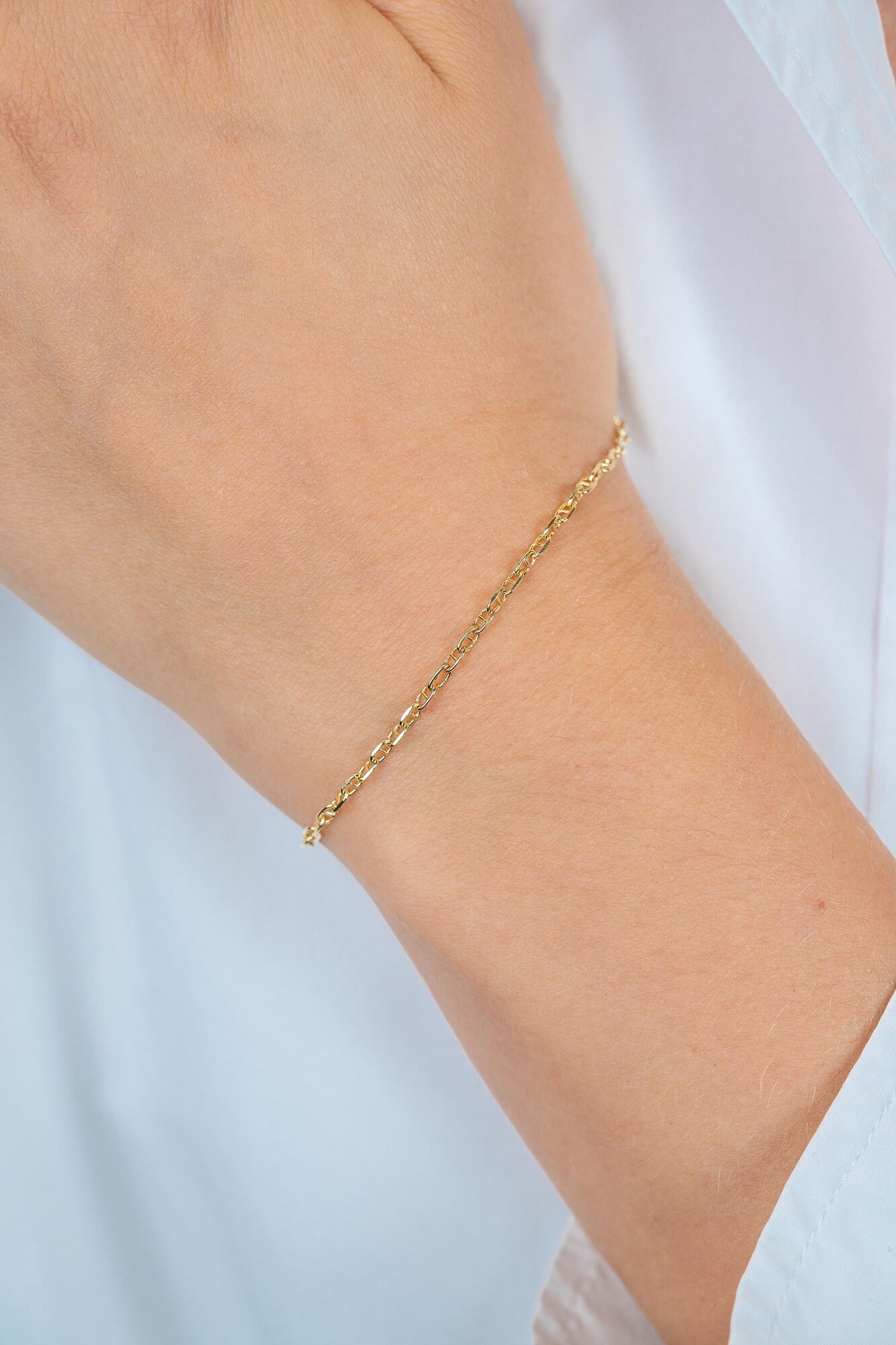 ZINZI GOLD armband marine schakels massief 2mm