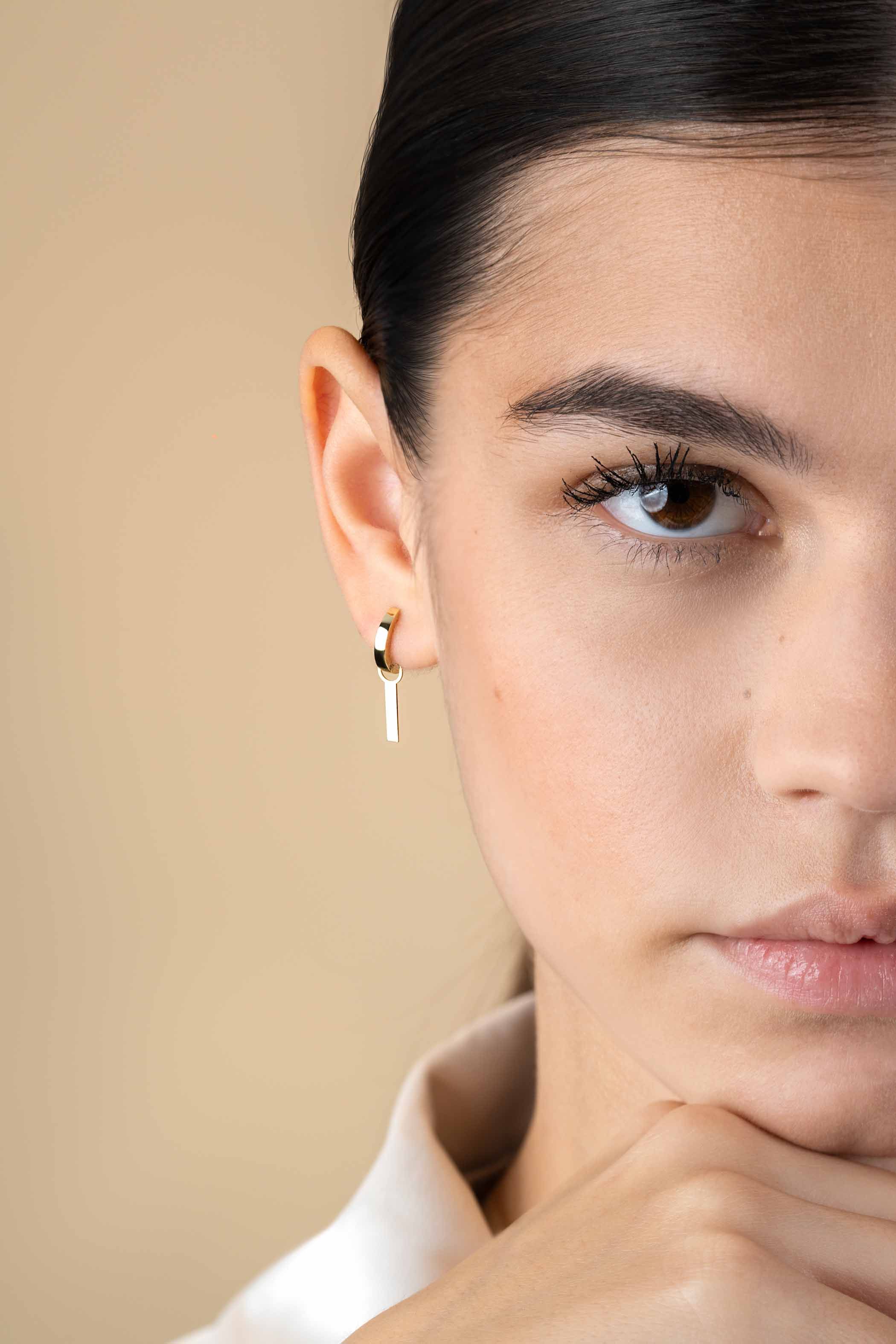 ZINZI 14K Gold Earrings Pendants Bar ZGCH479 (excl. hoop earrings)