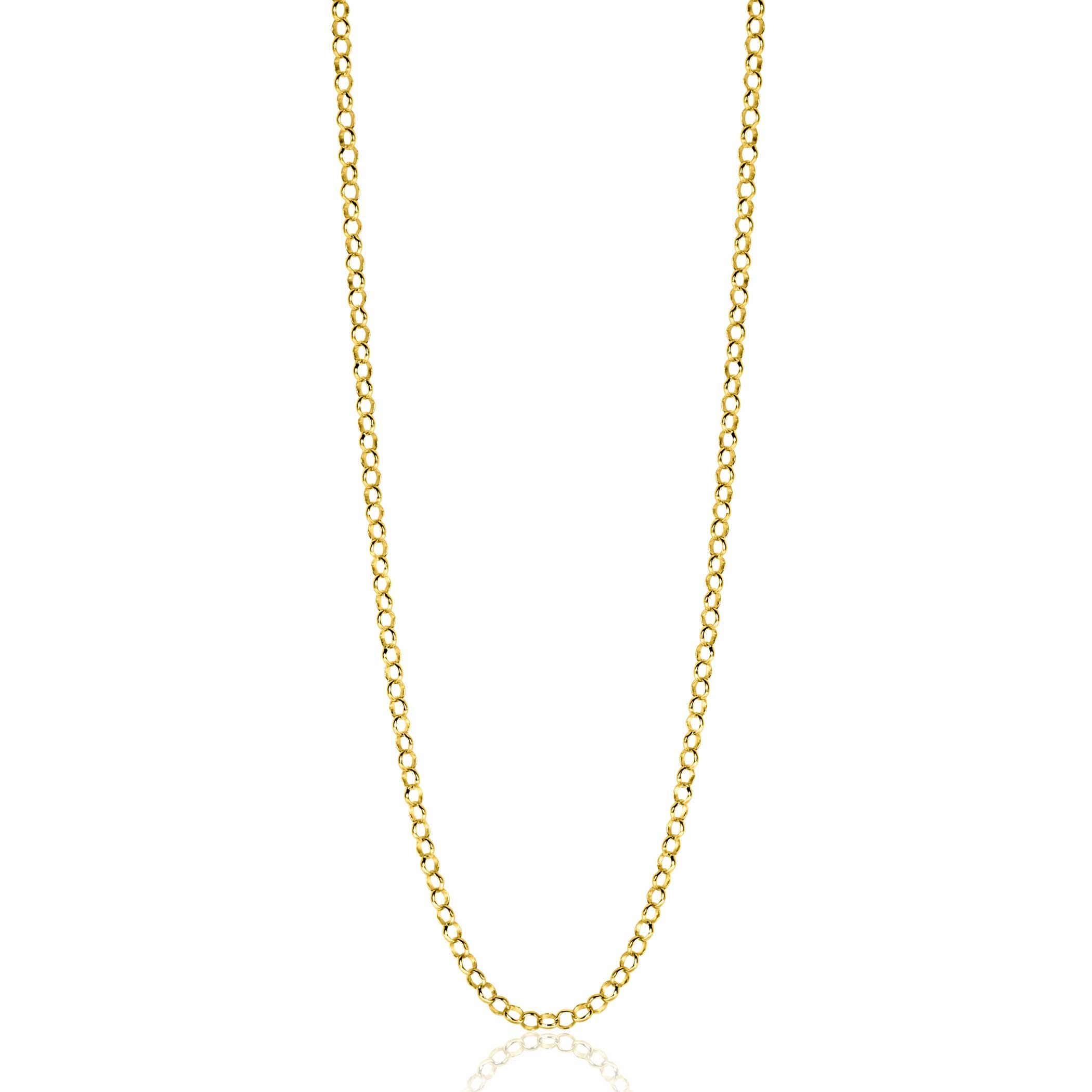 ZINZI 14K Gold Rolo Chain Necklace 2,2mm width 43-45cm ZGC441