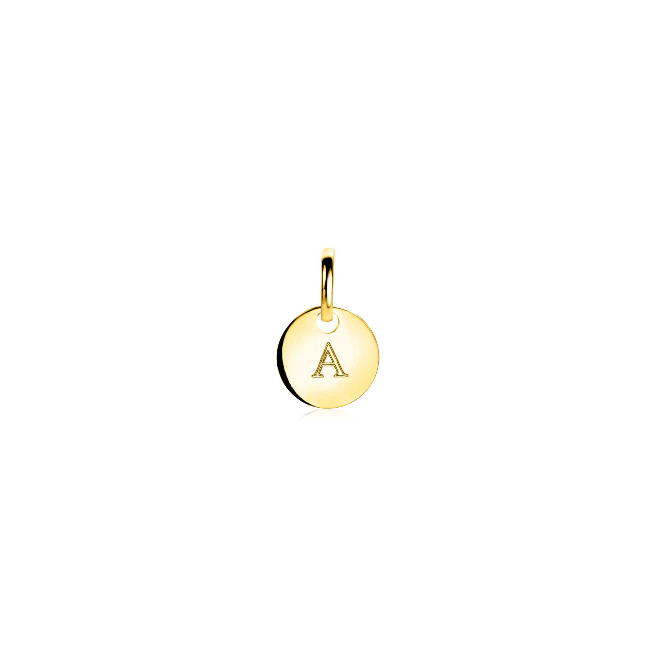 8mm ZINZI 14K Gold Pendant Trendy Shiny Coin ZGH397-8 (excl. necklace)