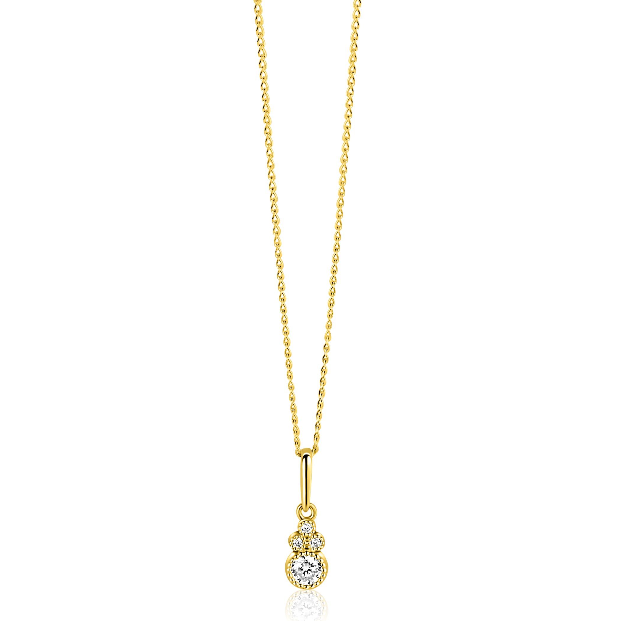 ZINZI GOLD hanger fantasie zirconia's