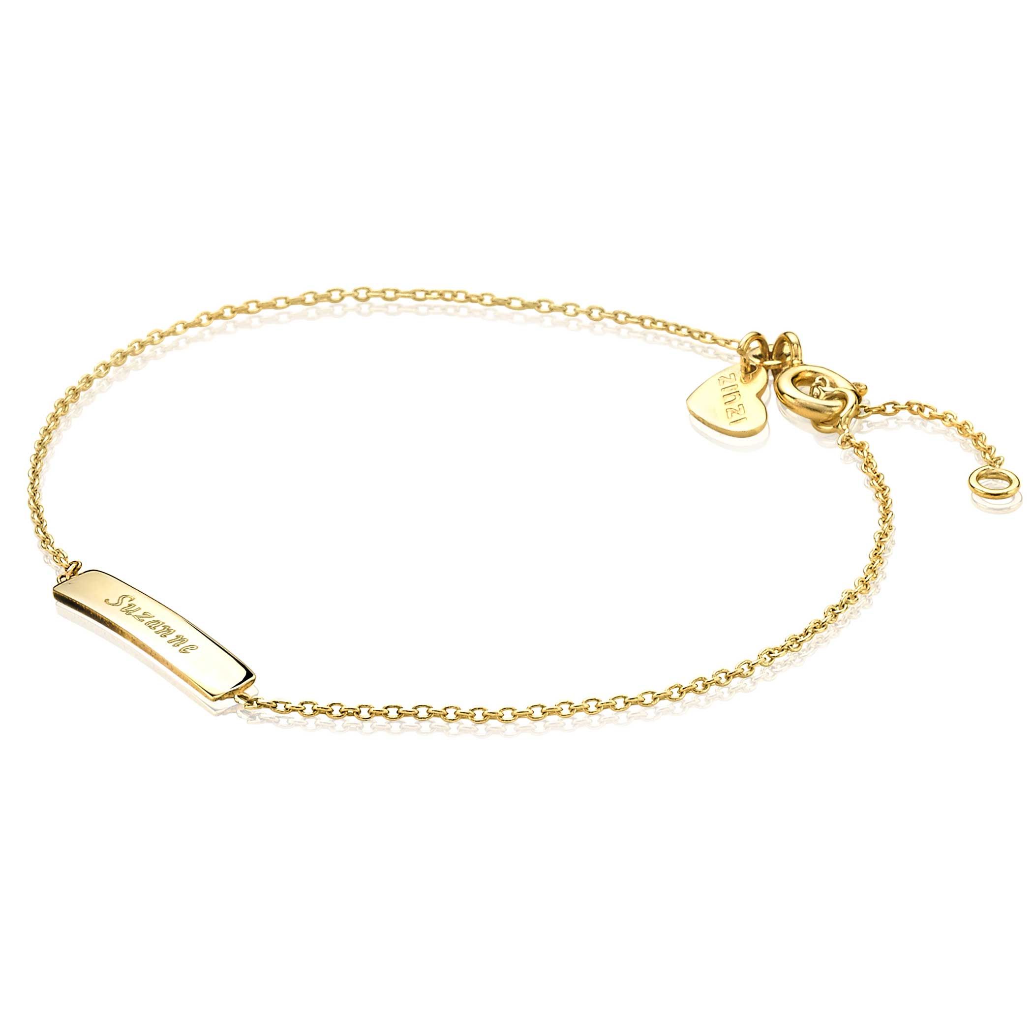 ZINZI 14K Gold Bracelet Flat Bar ZGA176