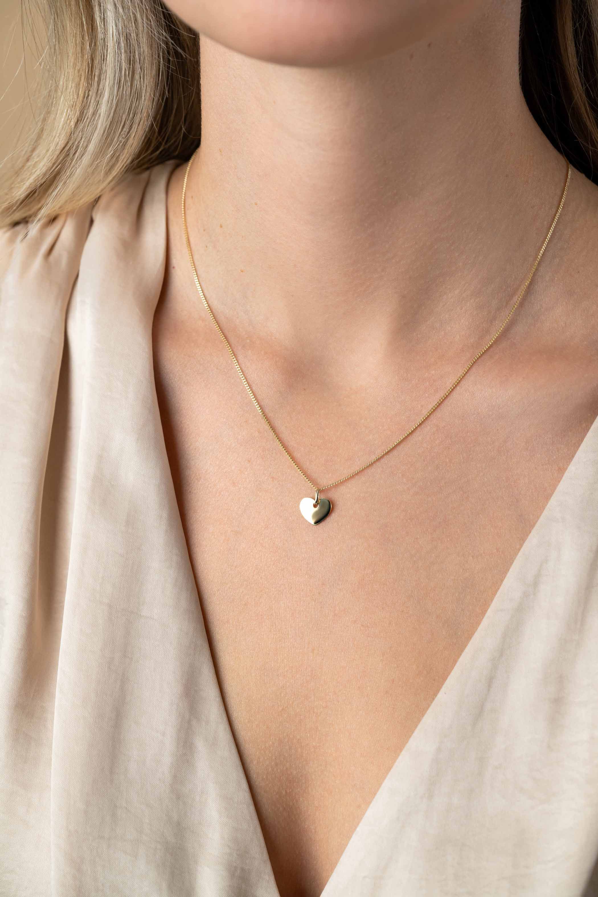 10mm ZINZI 14K Gold Pendant Trendy Shiny Heart ZGH396-10 (excl. necklace)