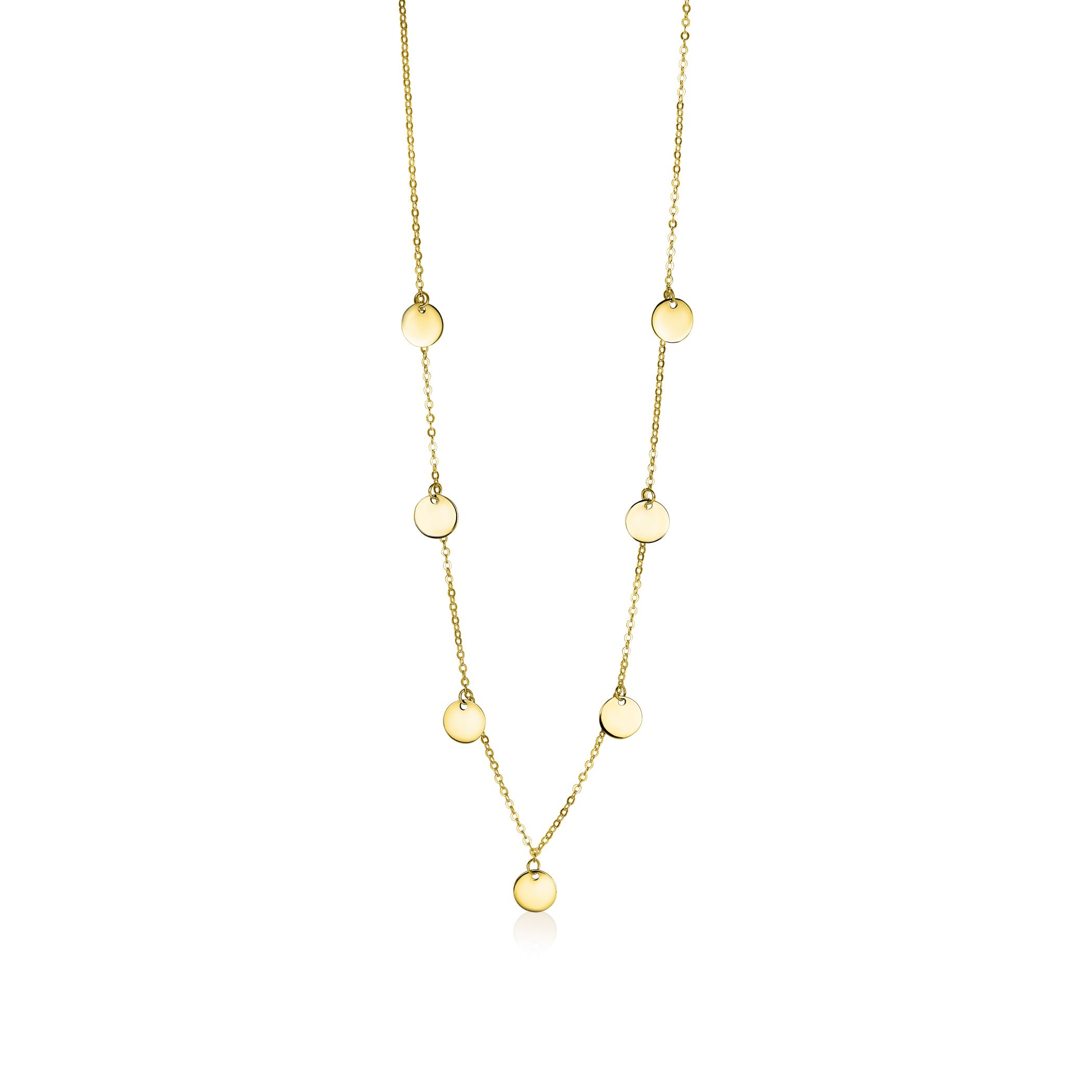 ZINZI 14K Gold Necklace Coins 45cm ZGC167