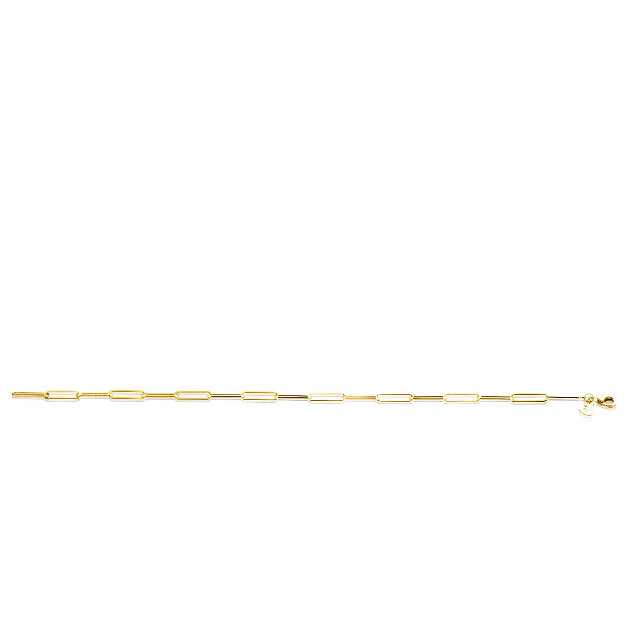 ZINZI 14K Gold Bracelet Trendy Paperclip Chains 3mm width 19cm ZGA386